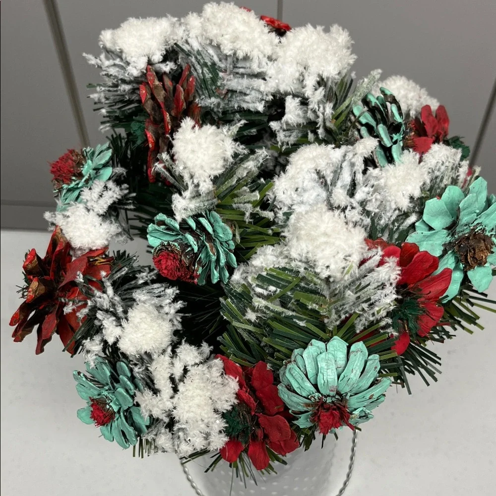 Hand crafted Festive Floral Arrangement in White Vase